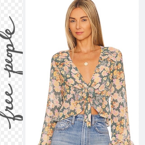 Free People Tops - NWT. $98R  Free People Maybel Blouse Happy  Combo